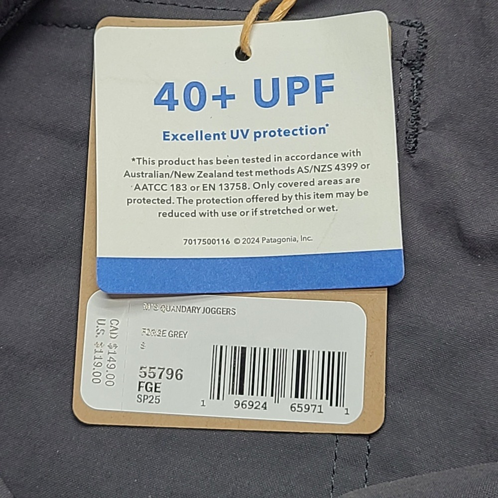 Patagonia Quandary Joggers Mens S Forge Grey New Hiking Technical Pants 55796 - Picture 5 of 9